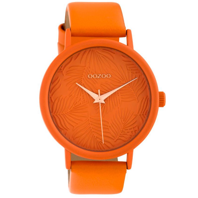 OOZOO Timepieces Limited Orange Leather Strap - C10165
