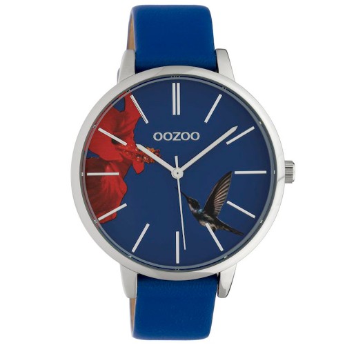 OOZOO Timepieces Limited Blue Leather Strap - C10184