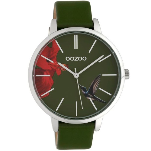 OOZOO Timepieces Limited Green Leather Strap - C10185