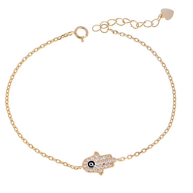 Βραχιόλι Hamsa SENZA Silver 925 Gold Plated