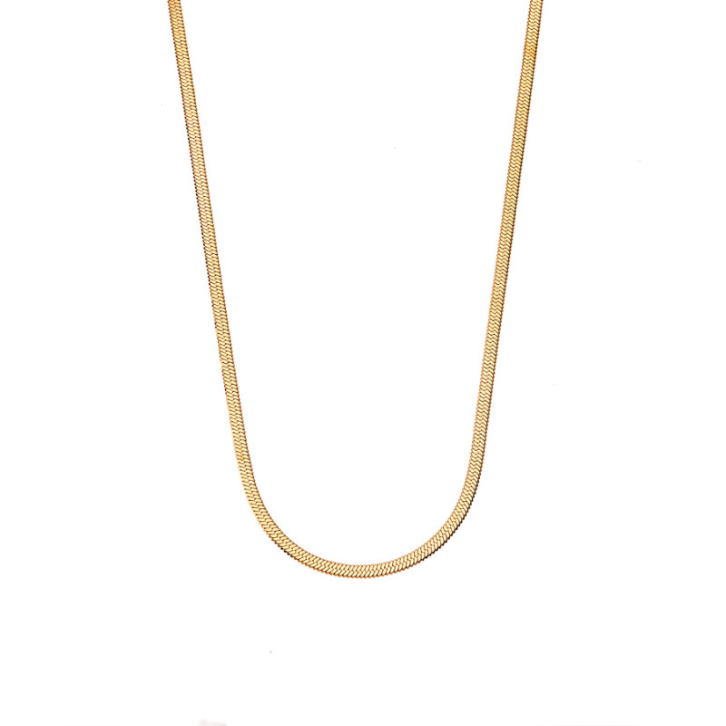 Αλυσίδα Λαιμού Φίδι SΕΝΖΑ Gold Stainless Steel 4mm-39+3cm Extension - SSD4338GD